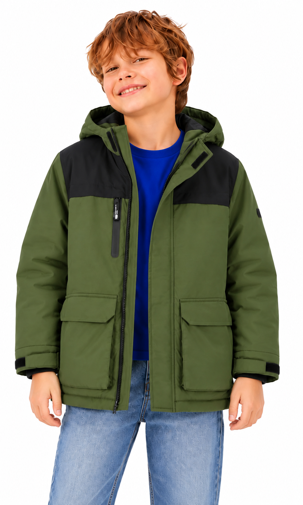 Boy's Hooded Jacket Dark Green