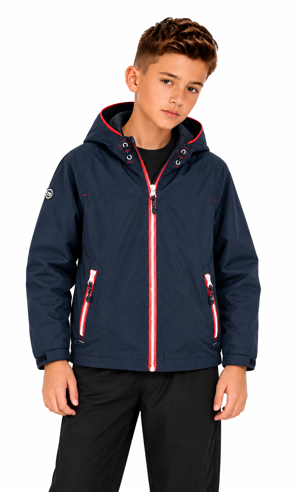 Boy's Raincoat with Hood Dark Blue Color