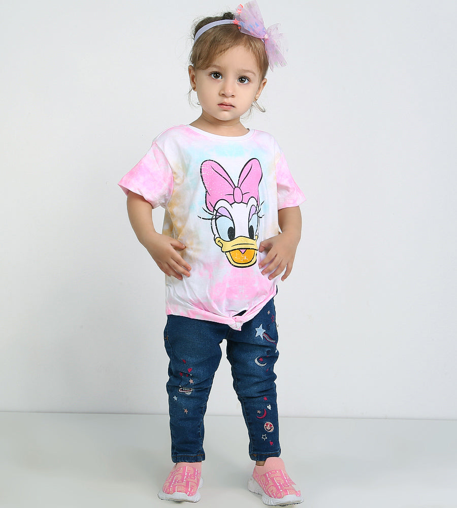 Girl's T-shirt with short sleeves, mix, Daisy