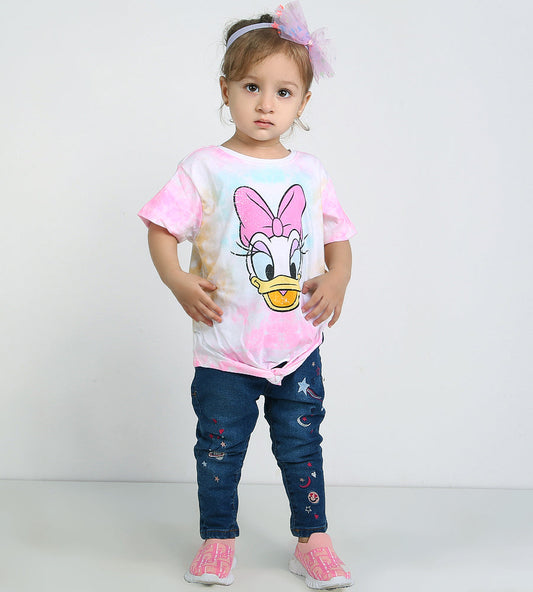 Girl's T-shirt with short sleeves, mix, Daisy