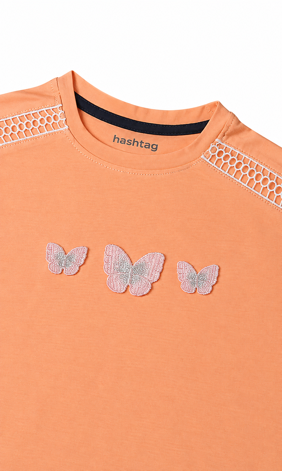 Girls Butterfly Tee - Peach