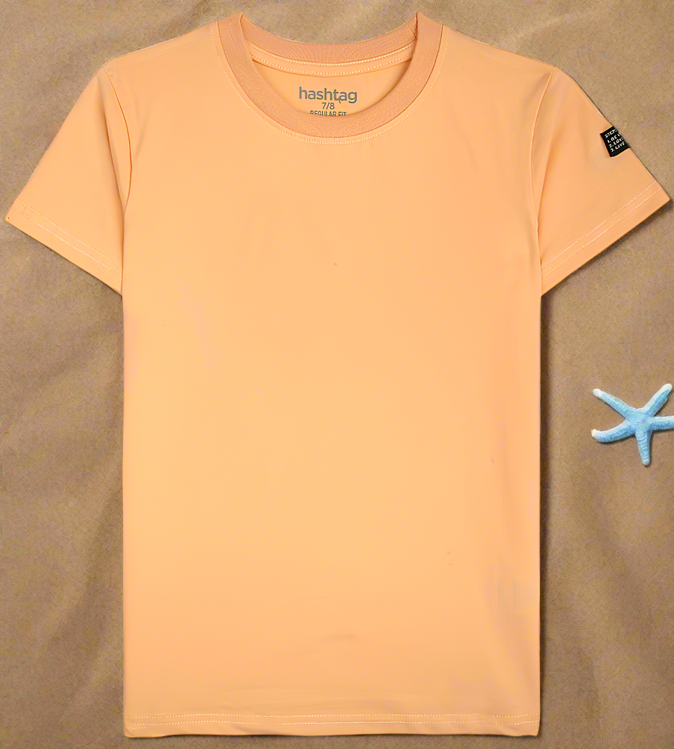 Boys Casual Short Sleeve T-Shirt - Peach