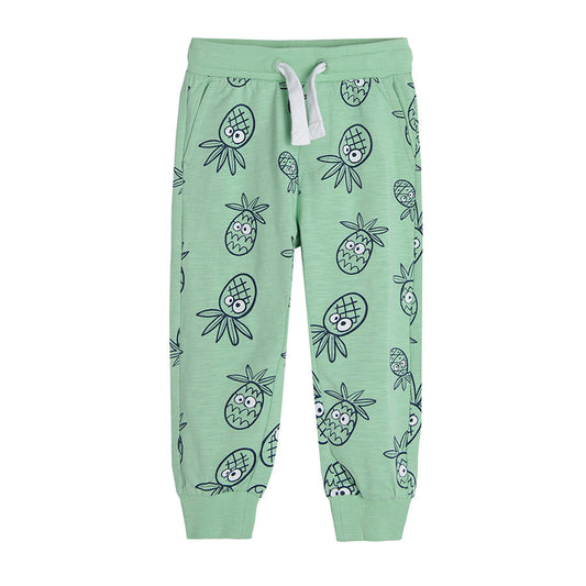 Boy's Sweat Pants Green Pine Apples