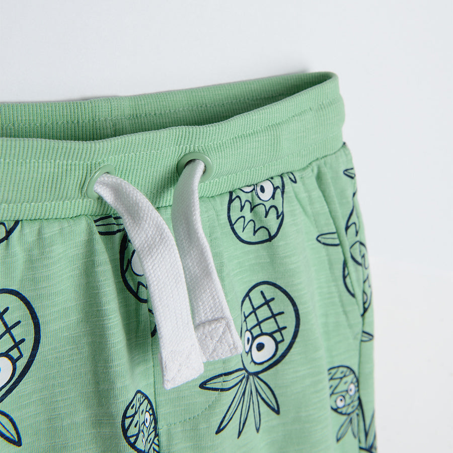 Boy's Sweat Pants Green Pine Apples