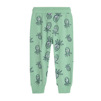 Boy's Sweat Pants Green Pine Apples