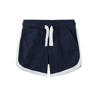 Boy's Set T Shirt Shorts White & Navy Blue