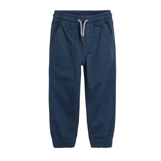 Boy's Material Pants Navy Blue