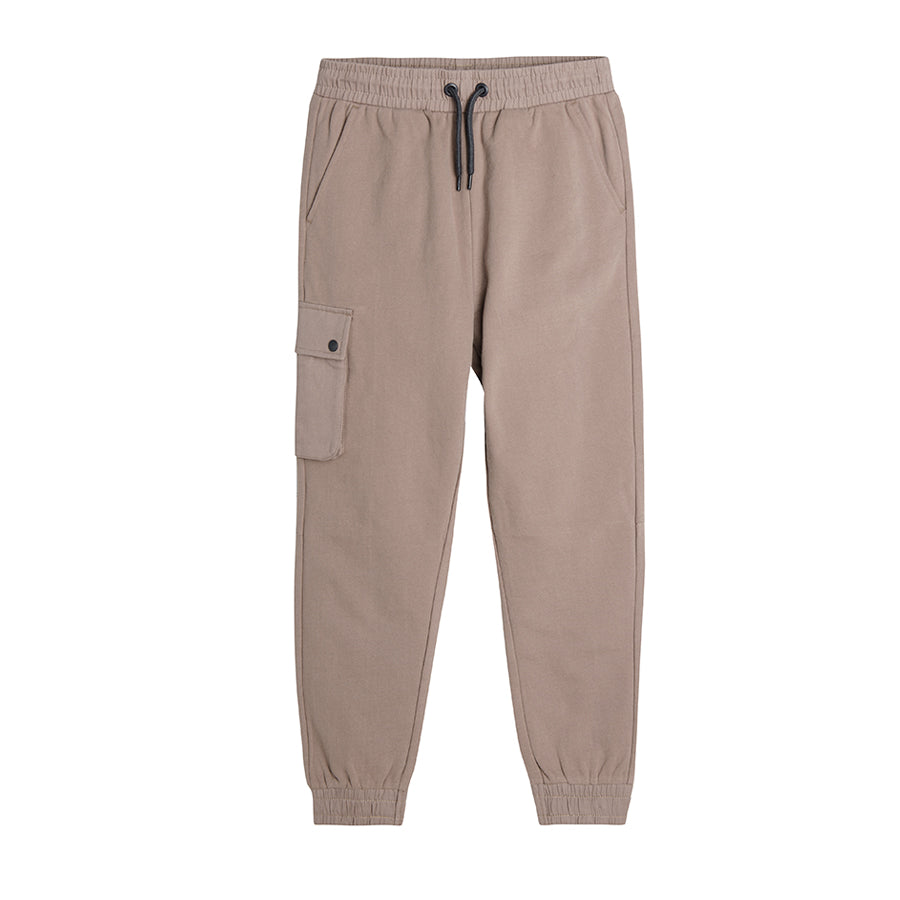 Boy's Sweat Pants Beige Pockets
