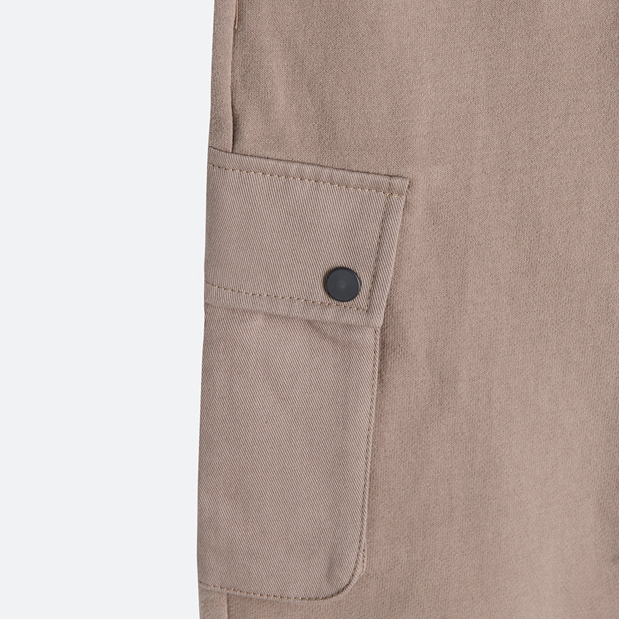 Boy's Sweat Pants Beige Pockets
