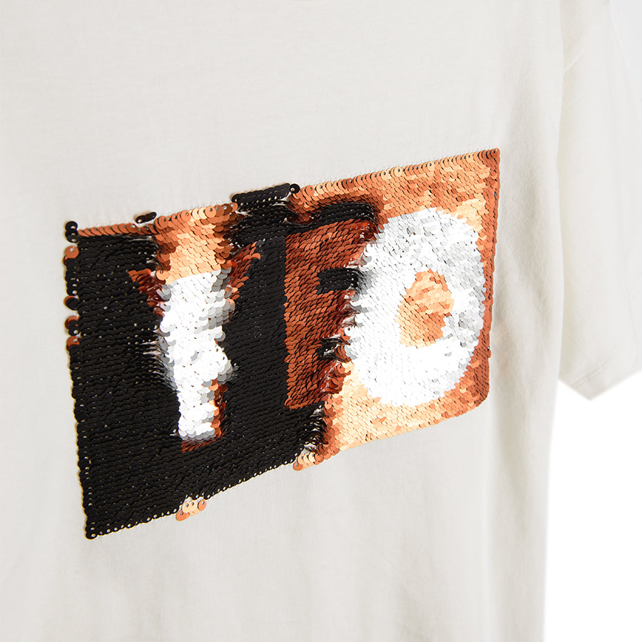 Boy's T-shirt, Ecru Double-Sided Sequins