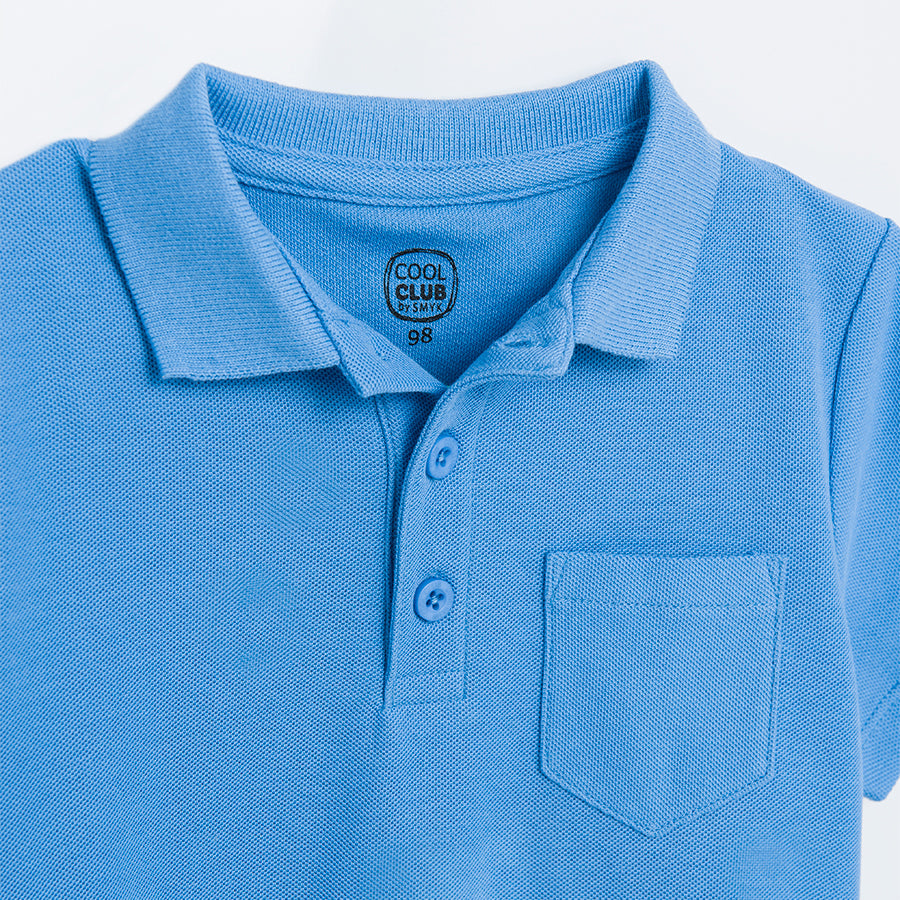 Boy's Short Sleeved Polo Shirt Blue