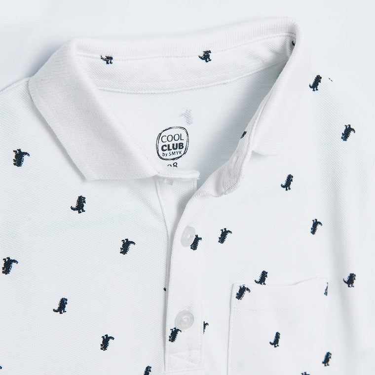Boys Polo Shirt With Short Sleeves White