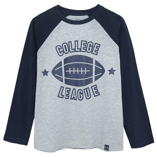 Boy's Long Sleeved Blouse Gray Navy Blue