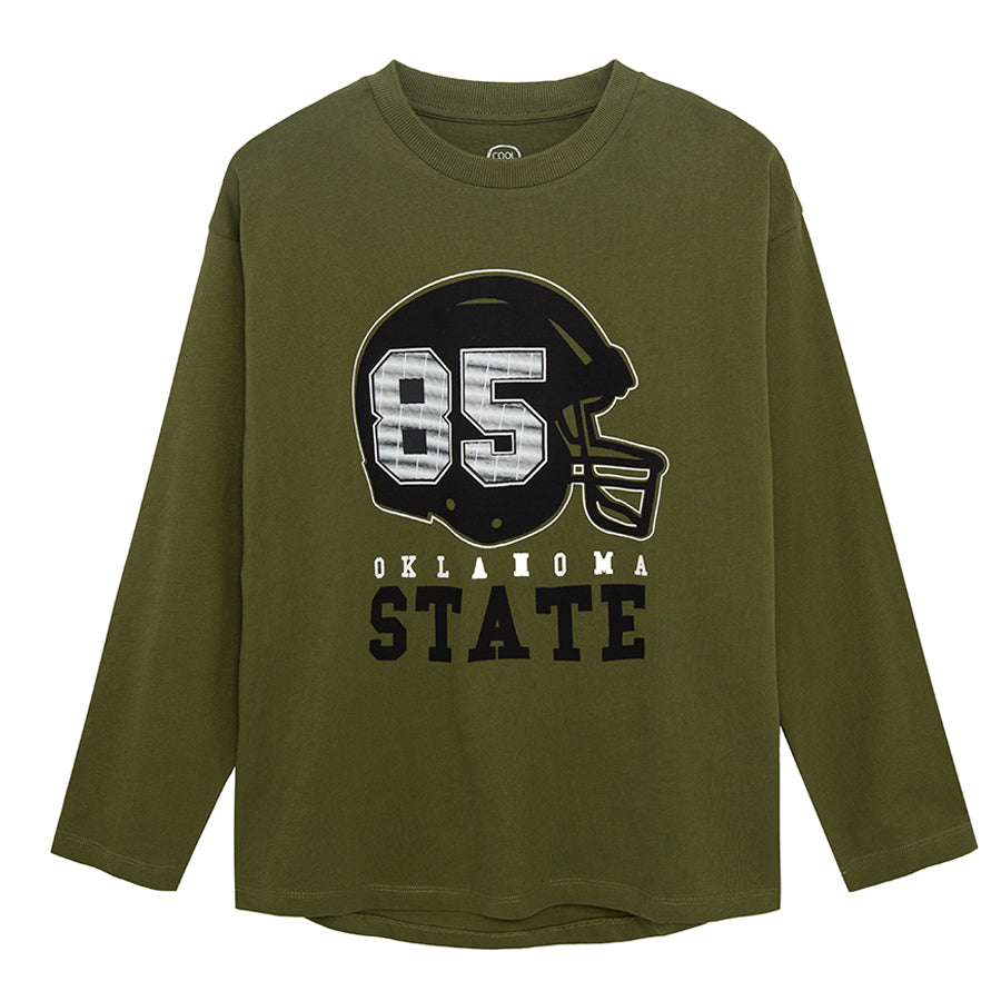 Boy's Long Sleeved Blouse Dark Green