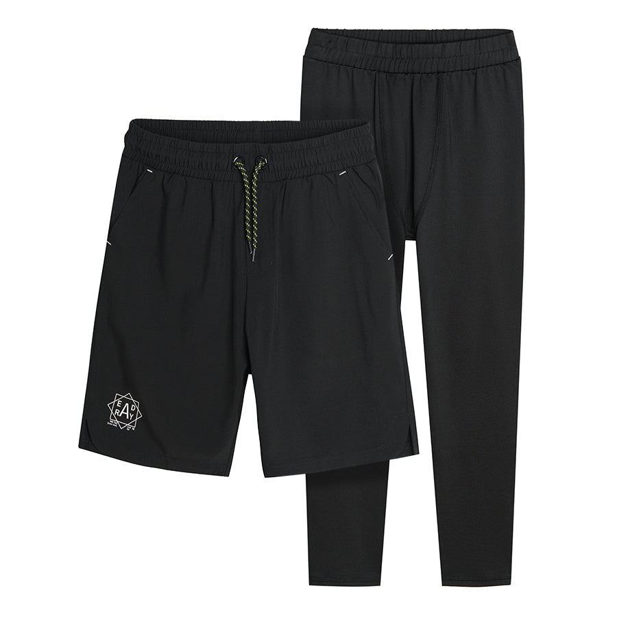 Set Leggings Shorts Black
