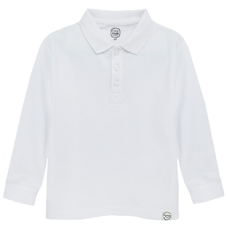 Boy's Long Sleeved Polo Shirt White