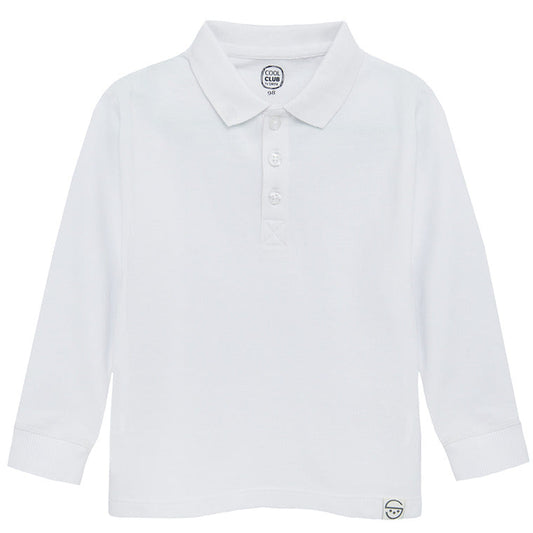 Boy's Long Sleeved Polo Shirt White