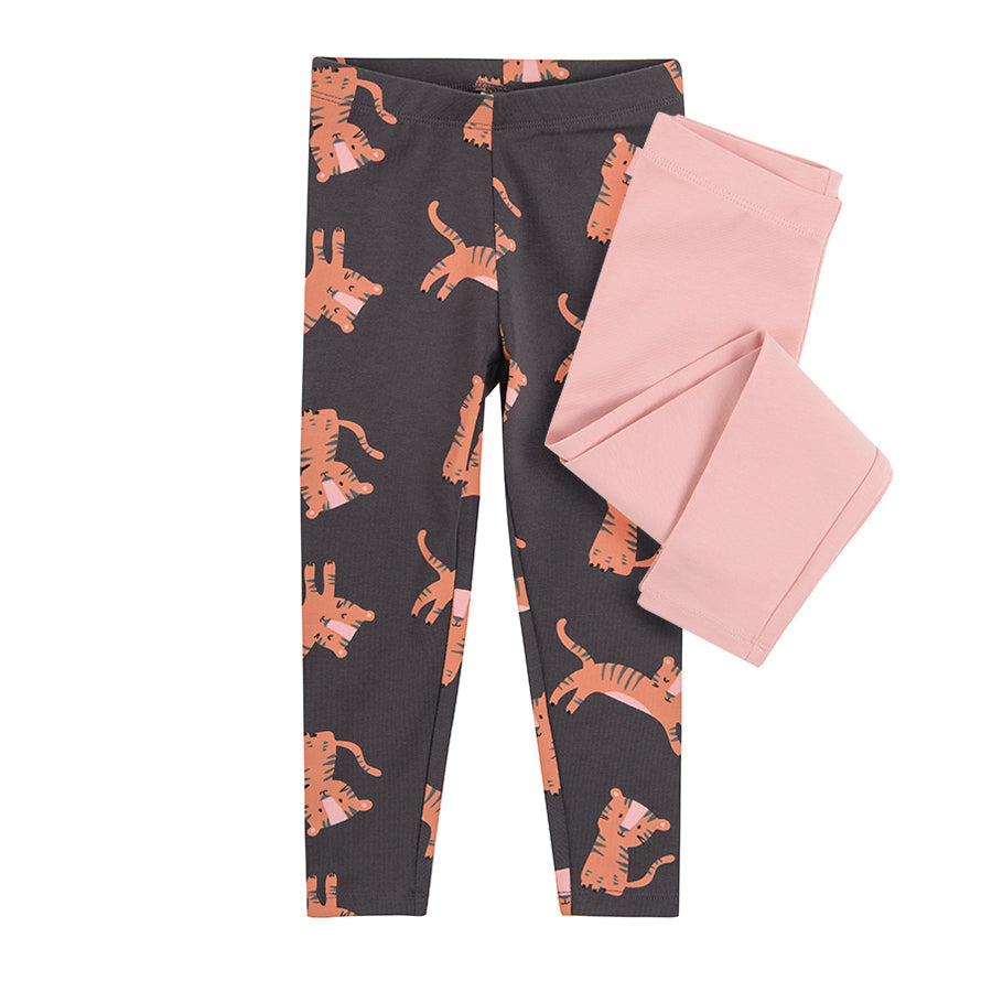 Girl's Leggings Peach Brown