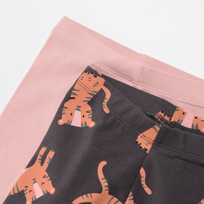 Girl's Leggings Peach Brown