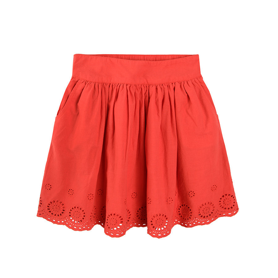 Girl's Skirt Red English Embroidery