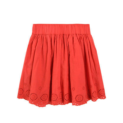 Girl's Skirt Red English Embroidery