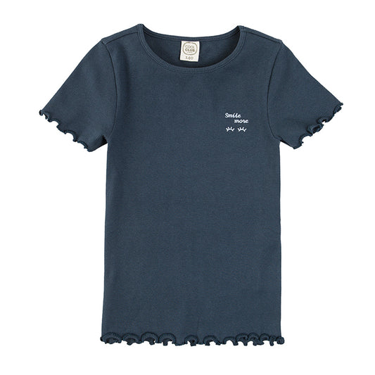 Girl's T Shirt Navy Blue Stripes