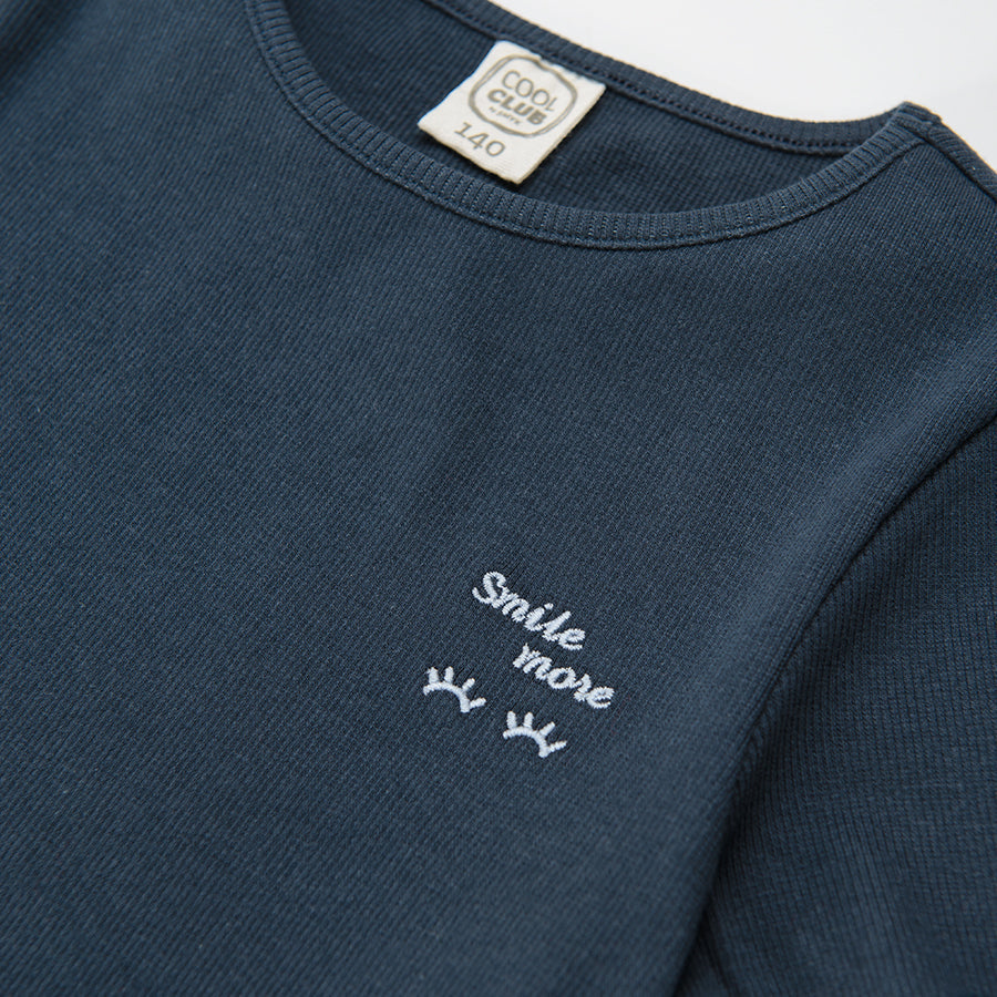 Girl's T Shirt Navy Blue Stripes
