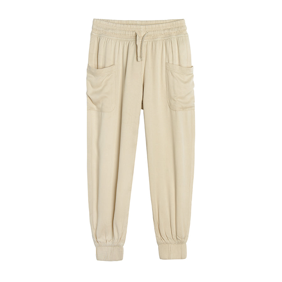 Girl's Material Pants Thin Light Beige