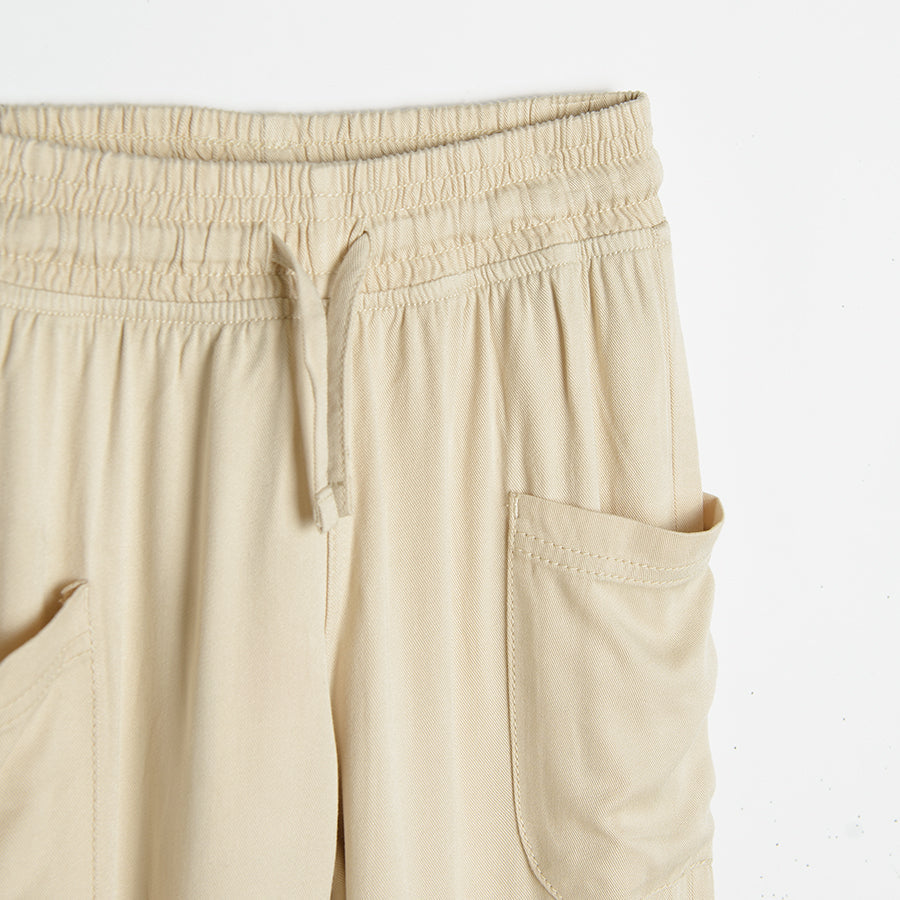 Girl's Material Pants Thin Light Beige