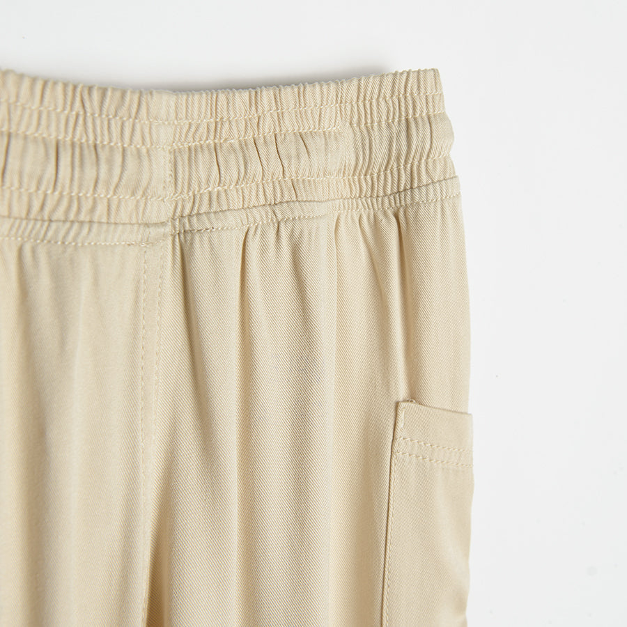 Girl's Material Pants Thin Light Beige