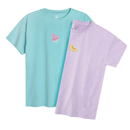 Girl's T-Shirt Mix Lemon Watermelon Set 2 Pcs