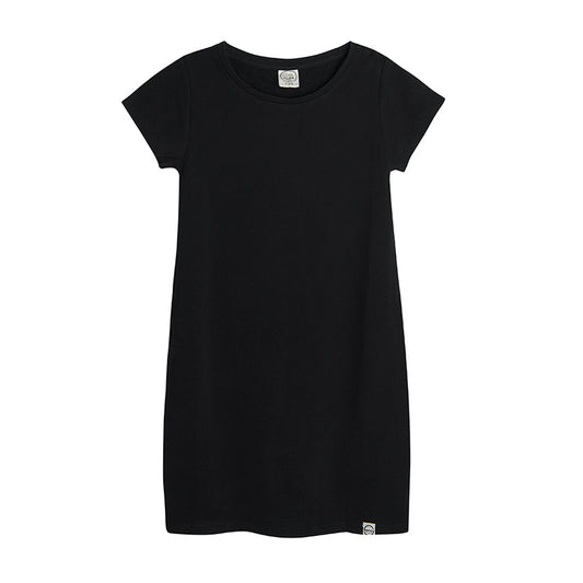 Girl's Dress with Short Sleeves Black