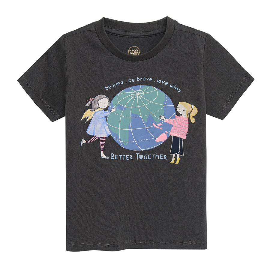 Girl's T Shirt Organic Cotton Graphite