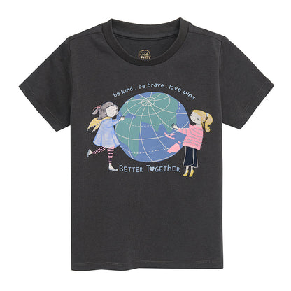 Girl's T Shirt Organic Cotton Graphite