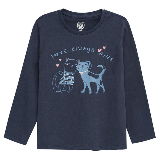 Girl's Long Sleeved Blouse Navy Blue