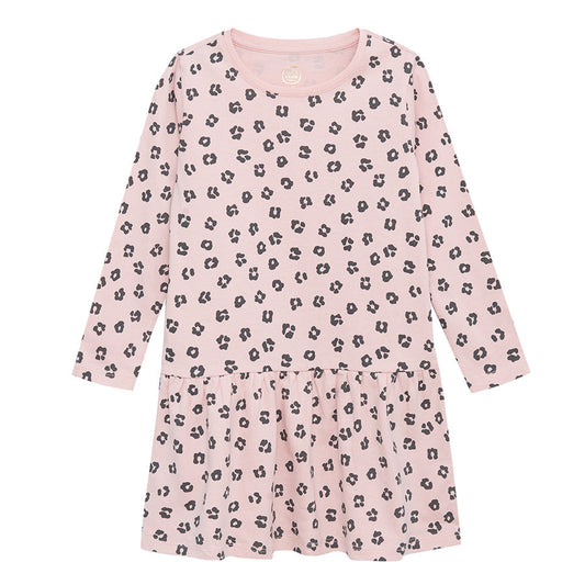 Girl's Dress with Long Sleeves Light Pink