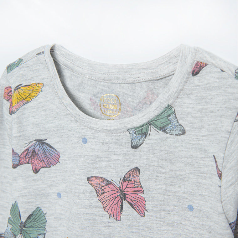 Girl's Dress with Long Sleeves Gray
