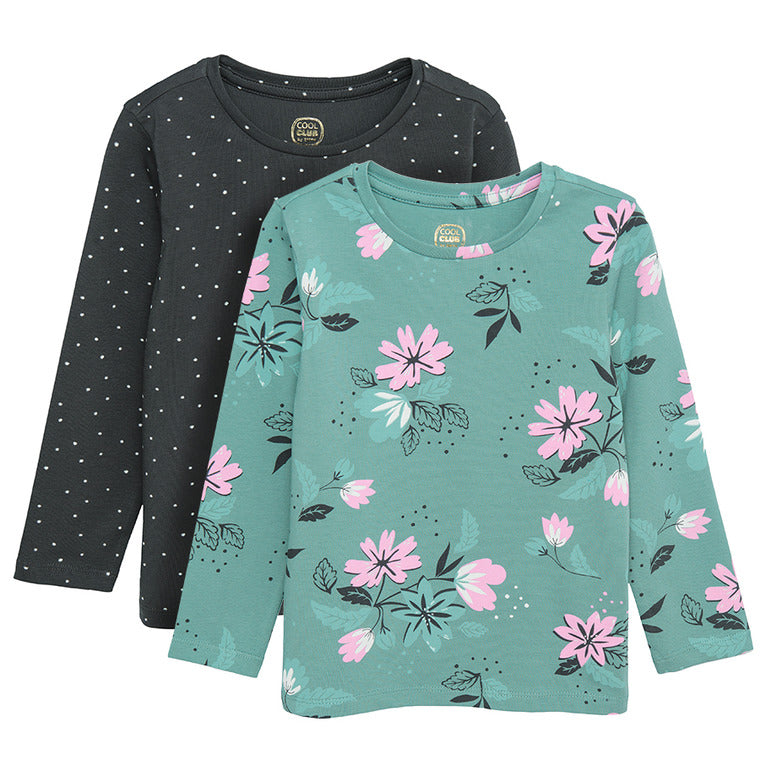 Girl's Long Sleeved Blouse Mix Set 2 Pcs