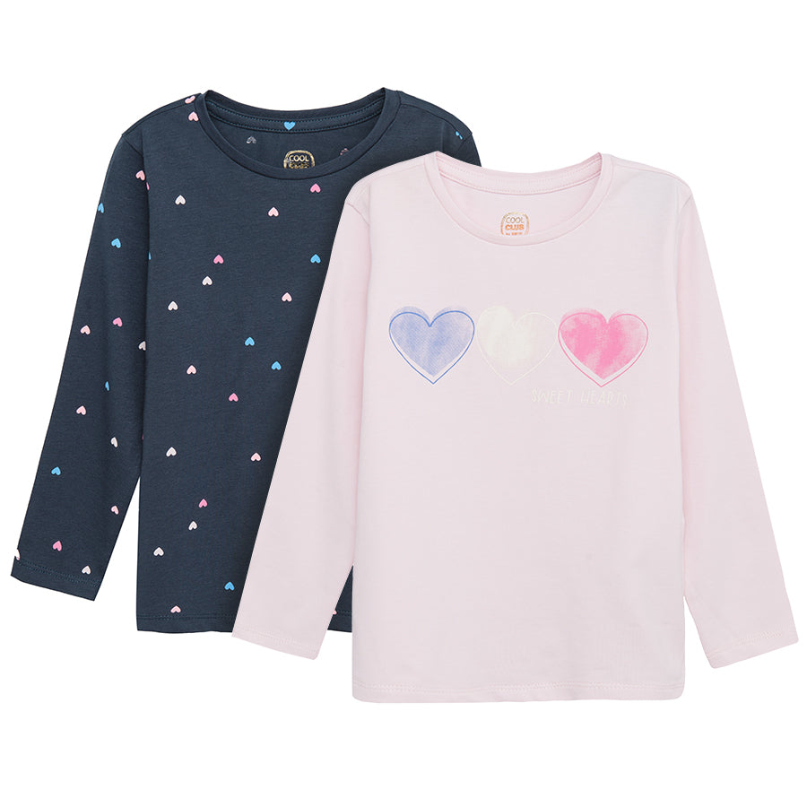 Girl's Long Sleeved Blouse Mix Set 2 Pcs