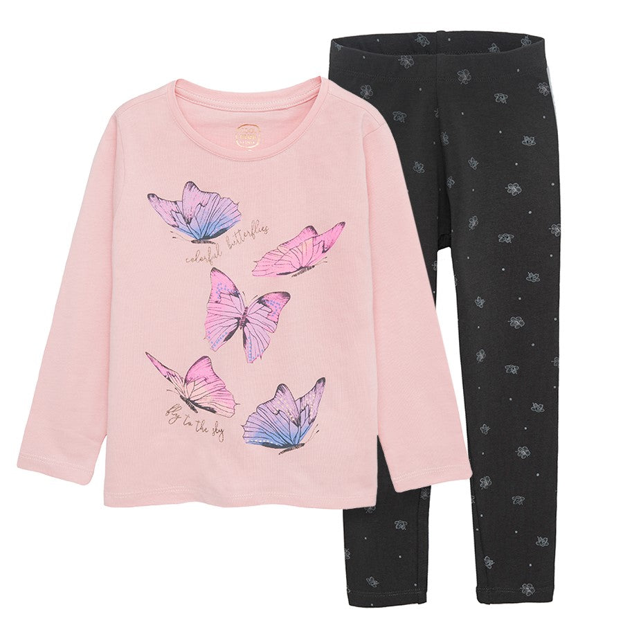 Girl's Set Blouse With Long Sleeves Leggings Mix