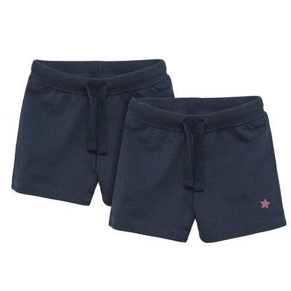 Girl's Shorts Navy Blue Set 2 Pcs