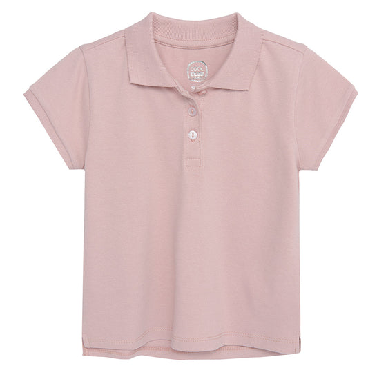 Girl's Short Sleeved Polo Shirt Light Pink