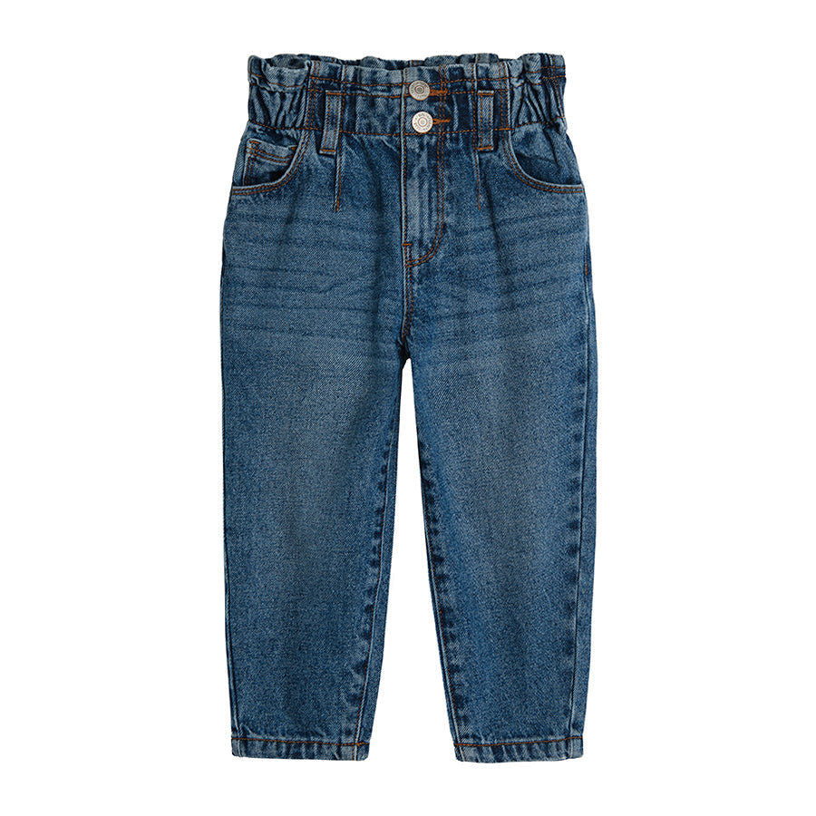 Girl's Denim Pants Paper Bag Dark Denim