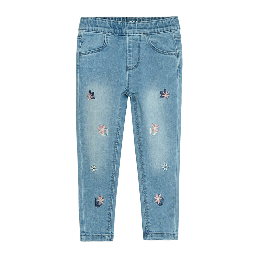 Girl's Sweat Denim Pants Navy Blue