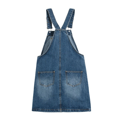 Girls Denim Dangri Skirt Denim