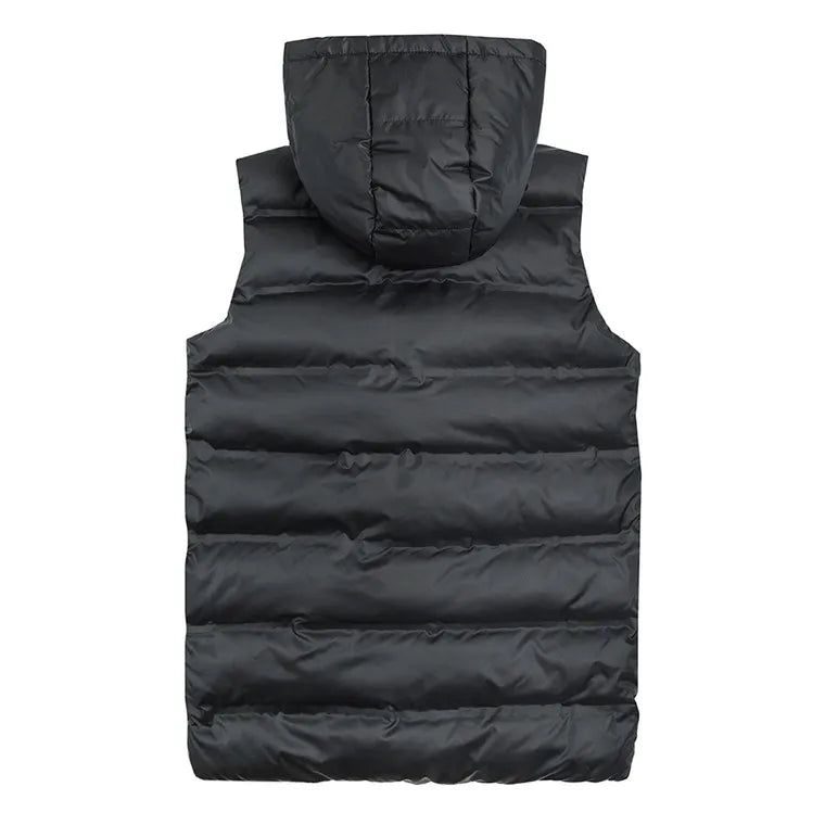 Girl's Gilet With a Hood Black