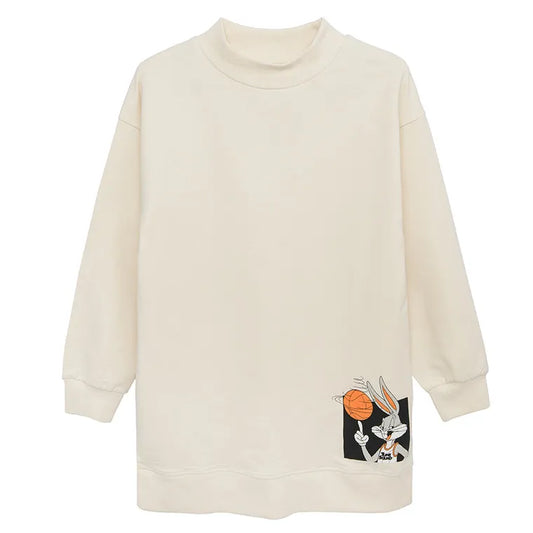 Girl's Sweatshirt Ecru Looney Tunes