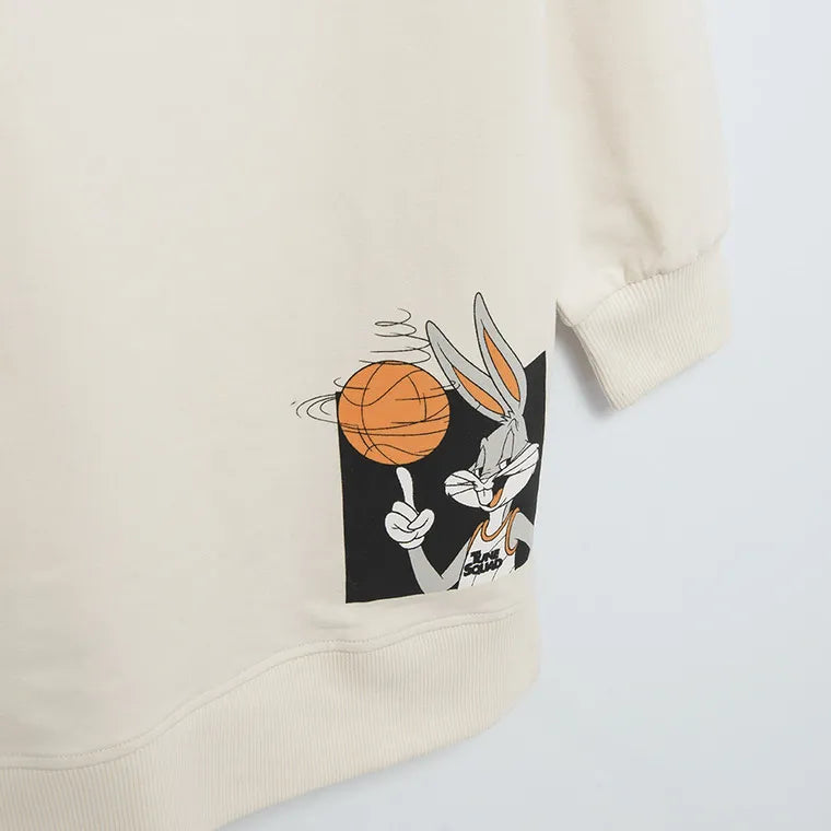 Girl's Sweatshirt Ecru Looney Tunes