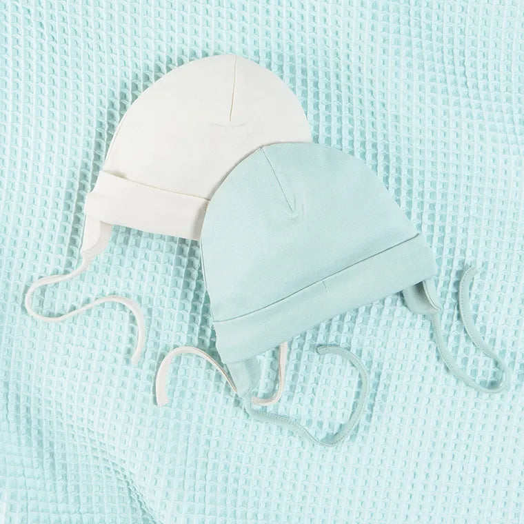Boy's Hat Tied Ecru Mint Set 2 Pcs CC CAB2502895 00