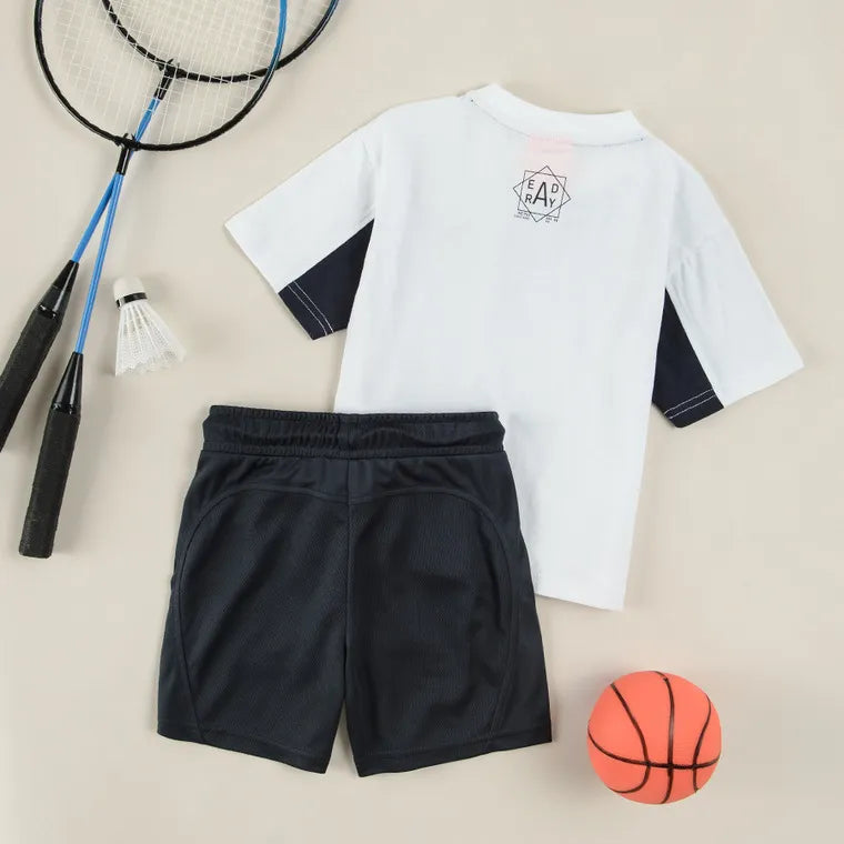 Boys Set T shirt Shorts Black and White